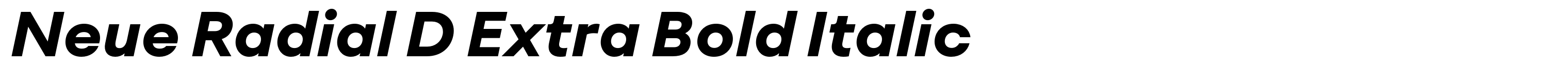 Neue Radial D Extra Bold Italic